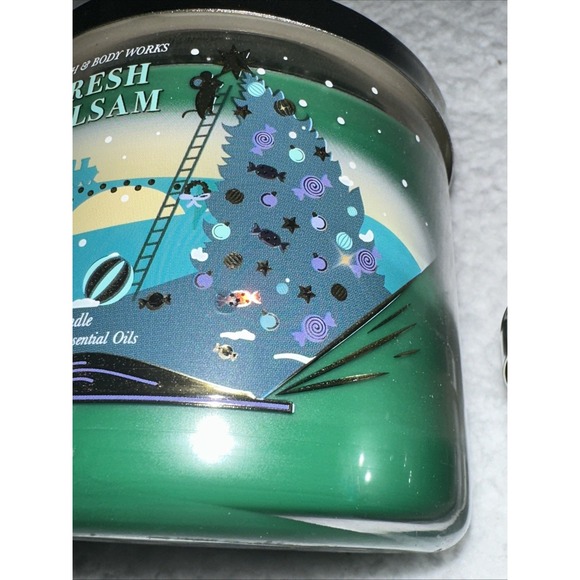 Fresh Balsam 3 Wick Candle x2 Bath & Body Works White Barn Christmas Lot Set NEW - Picture 10 of 15